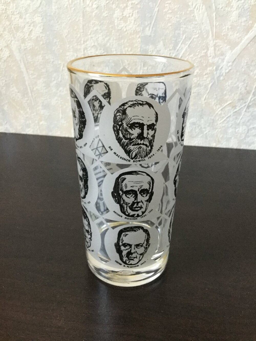 1967 Vintage Canadian Centennial Prime Ministers Drinking Glass - Picture 2 of 4